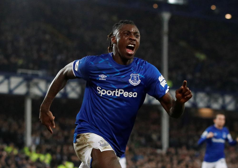 Everton's Moise Kean celebrates after scoring the first goal against Newcastle United January 22, 2020. u00e2u20acu2022 Reuters pic 
