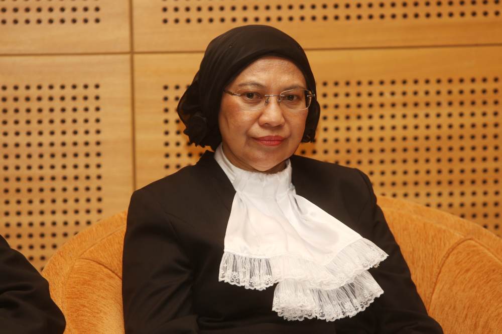 Datuk Rohana Yusuf from the Office of The President of Court of Appeal speaks during a press conference in Putrajaya January 10, 2020. u00e2u20acu2022 Picture by Choo Choy May