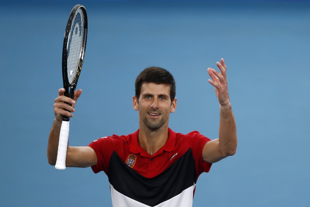 Serbia's Novak Djokovic celebrates winning his semi-final singles match against Russia's Daniil Medvedev in Sydney January 11, 2020. u00e2u20acu2022 Reuters pic