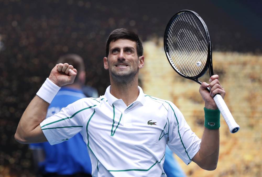 Serbiau00e2u20acu2122s Novak Djokovic celebrates winning the match against Japanu00e2u20acu2122s Tatsuma Ito in Melbourne January 22, 2020. u00e2u20acu2022 Reuters pic