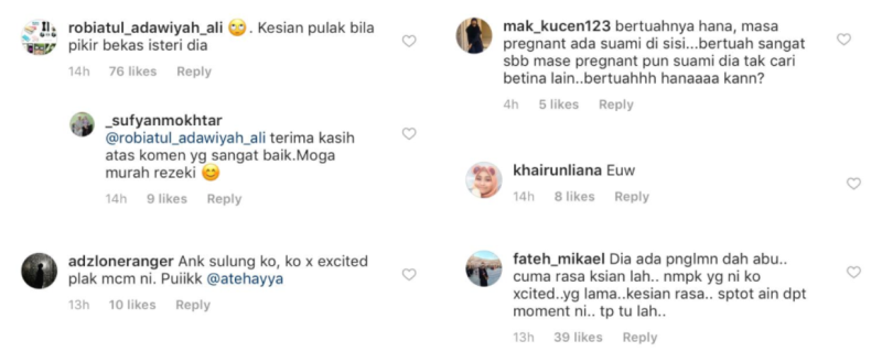 Social media users took PU Abu’s post to heart, as they said that he was never this excited about his first child. — Screengrab via Instagram/@_sufyanmokhtar