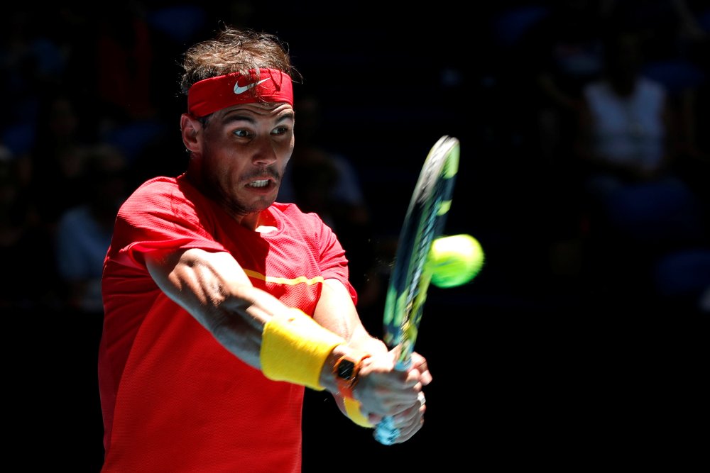 Spain's Rafael Nadal in action during his Group B singles match against Japan's Yoshihito Nishioka in Perth January 8, 2020. u00e2u20acu2022 Reuters pic