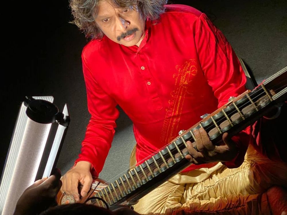 The veena maestro gave the Malaysian national anthem a classical Indian music twist. u00e2u20acu201d Pix courtesy of Indah Atelier