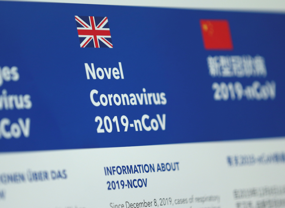 An information board about the u00e2u20acu02dcNovel Coronavirus 2019-nCoVu00e2u20acu2122 is pictured at the assessment centre of the Frankfurt Airport Medical Centre in Frankfurt January 31, 2020. u00e2u20acu201d Reuters pic