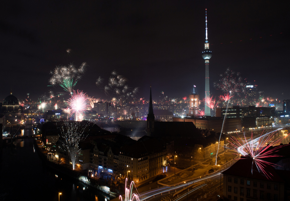Fireworks explode around the Berlin television tower during New Year celebrations in Berlin January 1, 2020. u00e2u20acu201d Reuters pic