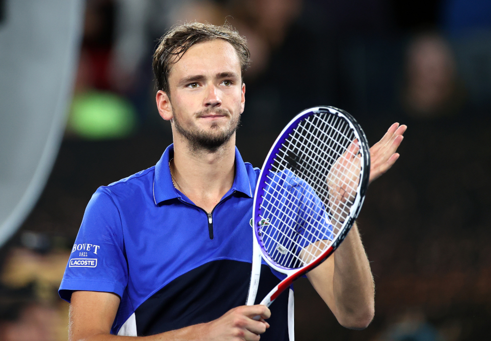 Russiau00e2u20acu2122s Daniil Medvedev reacts during his Australian Open first round match against Frances Tiafoe of the US at Melbourne Park, Melbourne January 21, 2020. u00e2u20acu201d Reuters pic