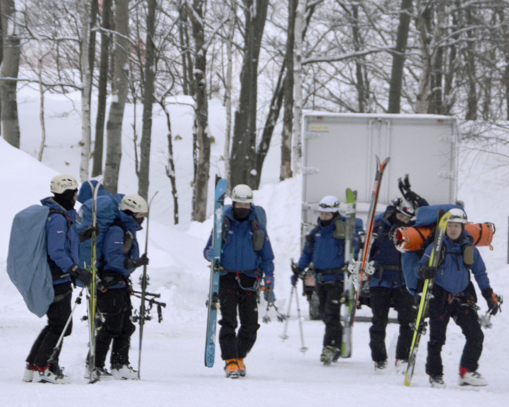 Mountain rescuers prepare to head for work at the Tomamu ski resort area in Shimukappu in Hokkaido after eight French people were caught in an avalanche there the previous day January 31, 2020. u00e2u20acu201d     Picture by Kyodo via Reuters