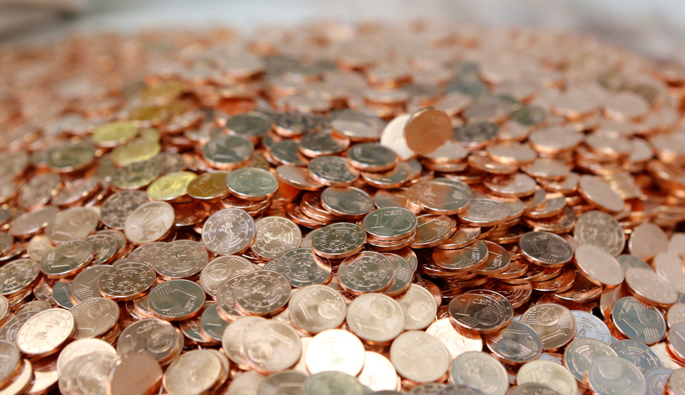 One Euro cent coins are seen after being minted in the Austrian Mint (Muenze Oesterreich) headquarters in Vienna April 23, 2013. u00e2u20acu201d Reuters pic