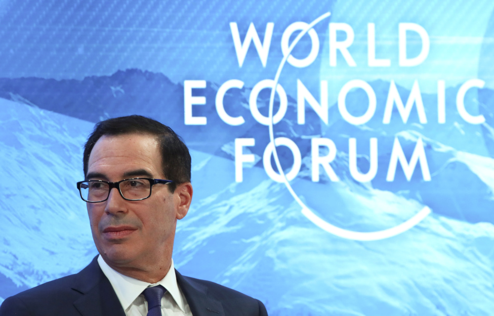 US Treasury Secretary Steven Mnuchin attends a session during the 50th World Economic Forum (WEF) annual meeting in Davos January 22, 2020. u00e2u20acu201d Reuters pic
