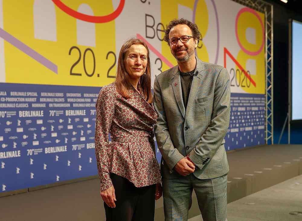 Mariette Rissenbeek (left), new managing director of the Berlinale, and Carlo Chatrian, the new artistic director, at a press conference for the 70th Berlinale in Berlin January 29, 2020. u00e2u20acu201d AFP pic