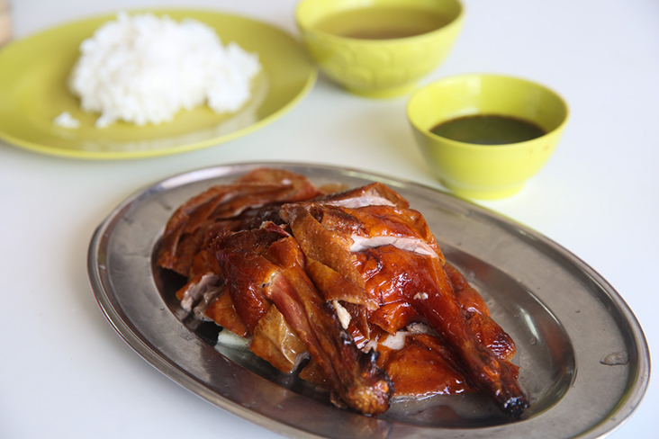 Relish each piece of the juicy duck with a plate of rice and their soup which is full of flavour from 'ham choy'