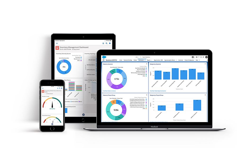 Rootstock Cloud ERP software allows a 360-degree view of your customers and business through the dashboard. u00e2u20acu201d Picture courtesy of Rootstock Software