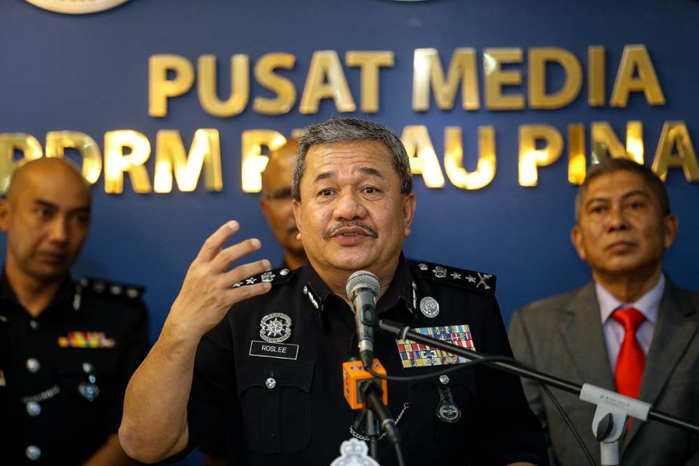 Penang Deputy Police Chief Datuk Roslee Chik speaks to reporters during a press conference in George Town January 7, 2020. u00e2u20acu2022 Picture by Sayuti Zainudin