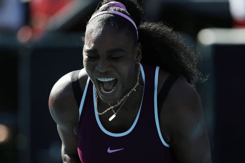 Serena Williams reacts to winning a point against Jessica Pegula in their women's singles final match during the Auckland Classic tennis tournament on January 12, 2020. u00e2u20acu201d AFP pic
