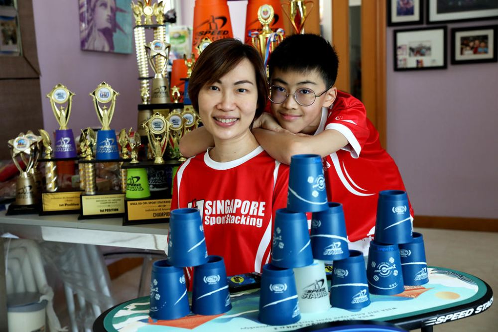 Shawn Svento and his mother, Vonny. Last year, Svento was crowned the best in Asia after winning the Asian Open Sport Stacking Championships in Xiamen, China. u00e2u20acu201d TODAY pic