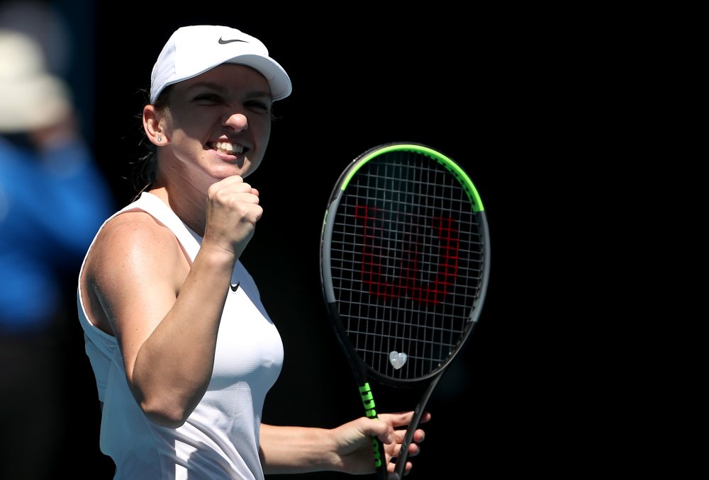 Romania's Simona Halep celebrates after winning her match against Estonia's Anett Kontaveit in Melbourne January 29, 2020. u00e2u20acu2022 Reuters pic