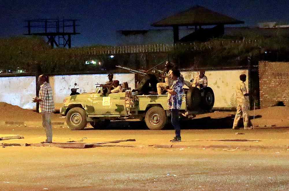 Members of the Sudanese Rapid Support Forces seen near the area where gunmen opened fire outside buildings used by Sudan's National Intelligence and Security Service in Khartoum January 14, 2020. u00e2u20acu201d Reuters pic