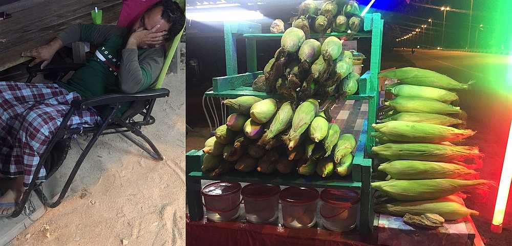 Syafiera shared how her father had dozed off after a hard day at work as both a lorry driver and a helper to his wife at the food stall. u00e2u20acu201d Picture from Twitter/fyraphobia