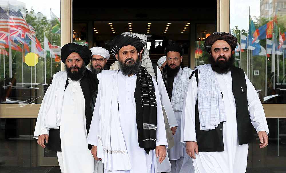 Taliban delegation leaving after peace talks with Afghan senior politicians in Moscow, Russia May 30, 2019. u00e2u20acu201d Reuters pic