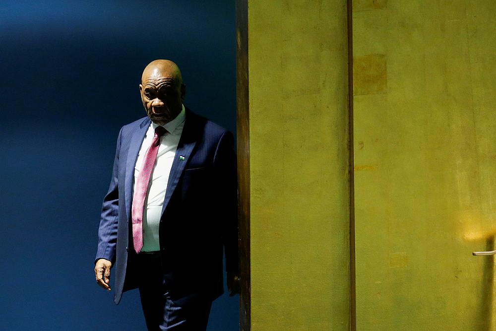 Lesotho's Prime Minister Thomas Motsoahae Thabane arrives to address the United Nations General Assembly at the UN headquarters in New York September 28, 2018. u00e2u20acu201d Reuters pic