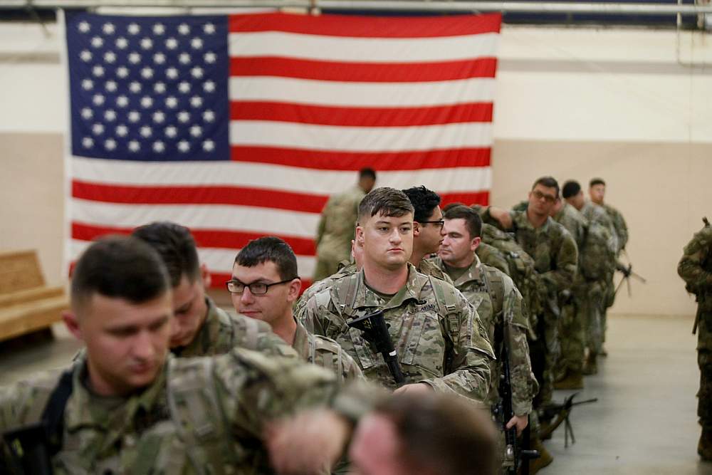US Army paratroopers assigned to 1st Brigade Combat Team, 82nd Airborne Division at Fort Bragg, North Carolina, January 4, 2020. u00e2u20acu201d US Army/Spc Hubert Delany III handout pic via Reuters