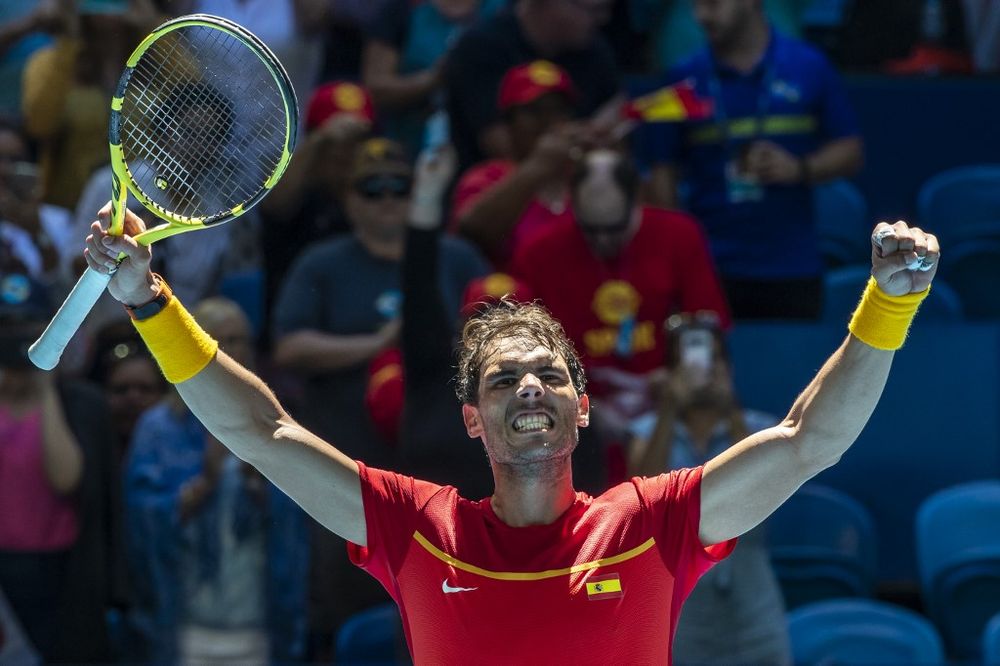 Rafael Nadal of Spain acknowledges the crowd after winning against Yoshihito Nishioka of Japan in their eleventh session menu00e2u20acu2122s singles match on day six of the ATP Cup tournament in Perth on January 8, 2020. u00e2u20acu201d AFP pic