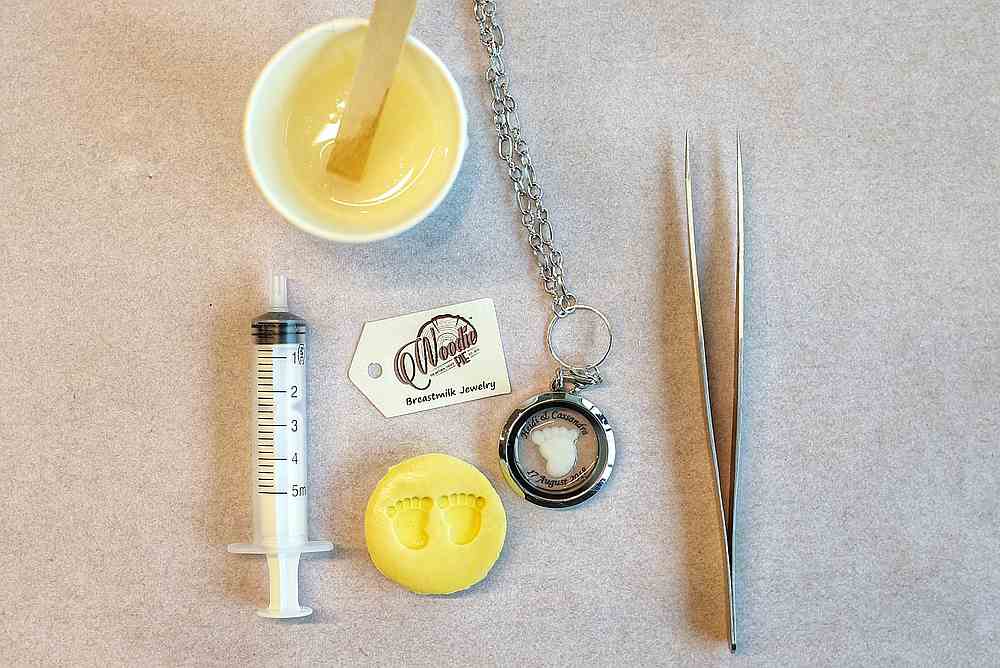 Some of the materials required to make a breast milk keepsake. — Picture by Ahmad Zamzahuri