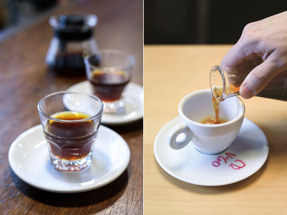 Filter brewed coffees at Lattente (left) and Lab Tostadores de Café (right).