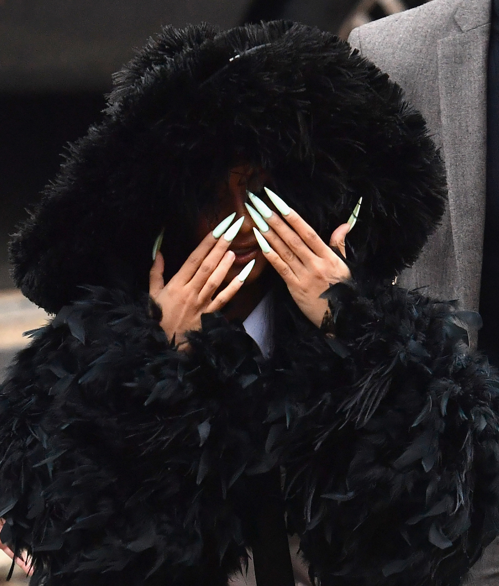 Rapper Cardi B arrives for her court hearing at Queens Criminal Court. u00e2u20acu201d AFP pic
