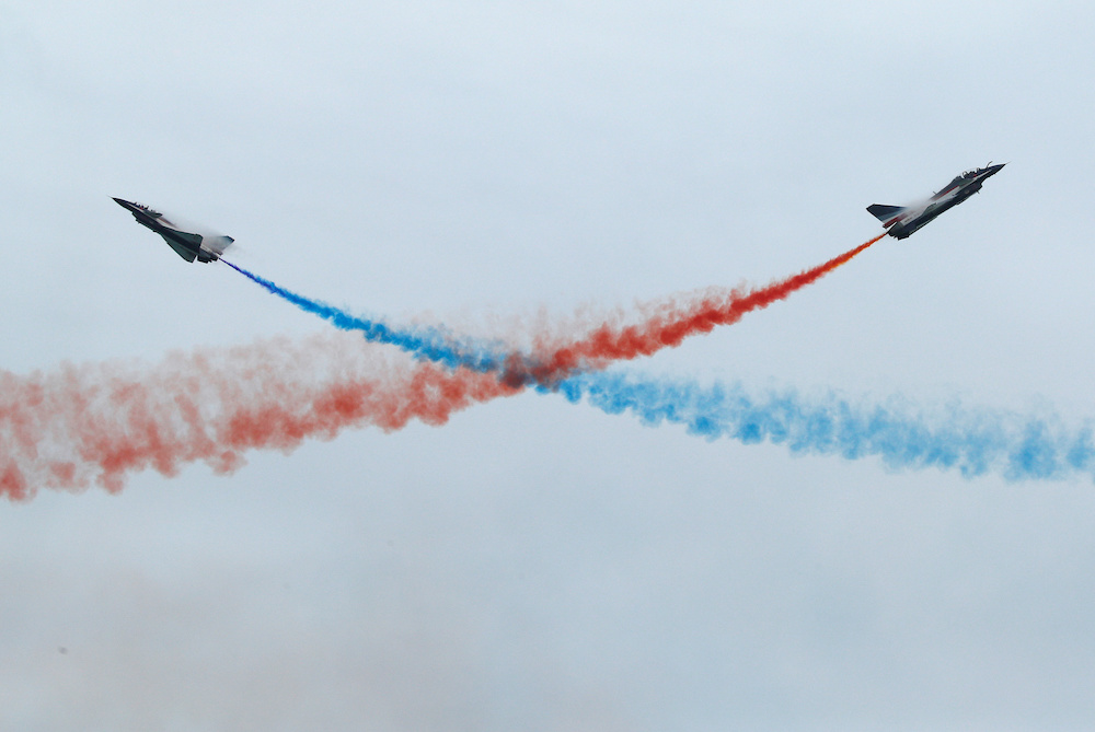 China's People's Liberation Army Air Force (PLAAF) Ba Yi aerobatics team perform an aerial display during a media preview of the Singapore Airshow in Singapore February 9, 2020. u00e2u20acu201d Reuters pic