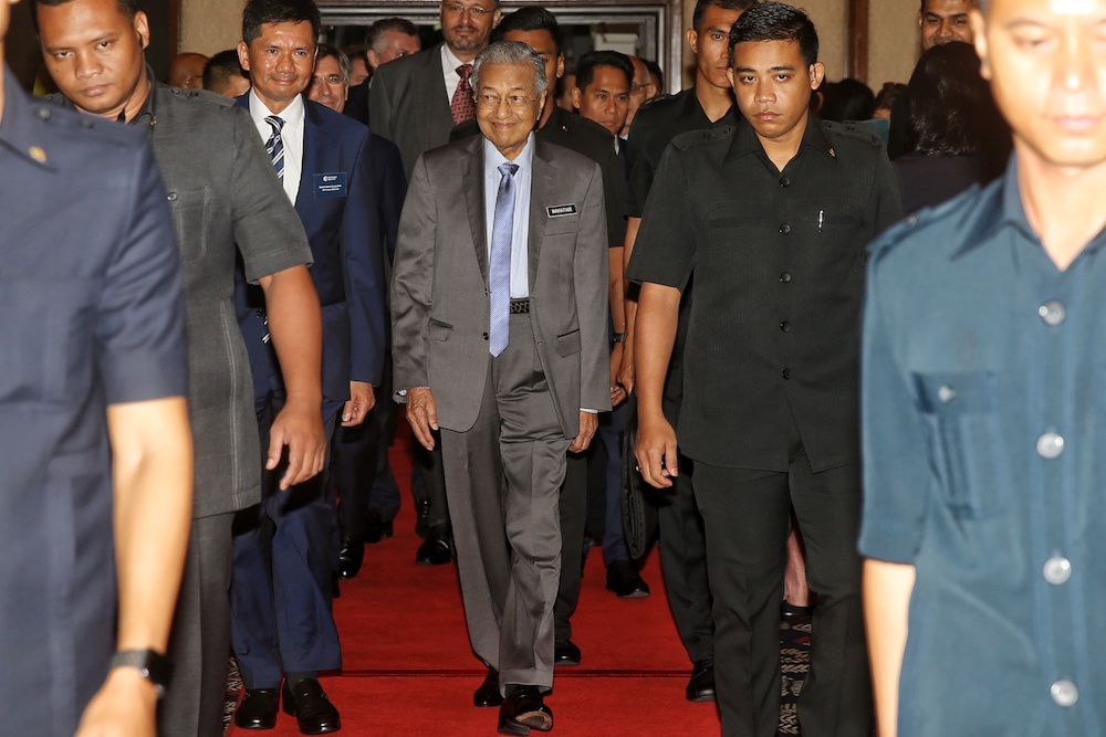 Tun Dr Mahathir Mohamad arrives for the dialogue session with the French Companies in Cyberview Lodge Resort, Cyberjaya February 10, 2020. u00e2u20acu201d Picture by Choo Choy May