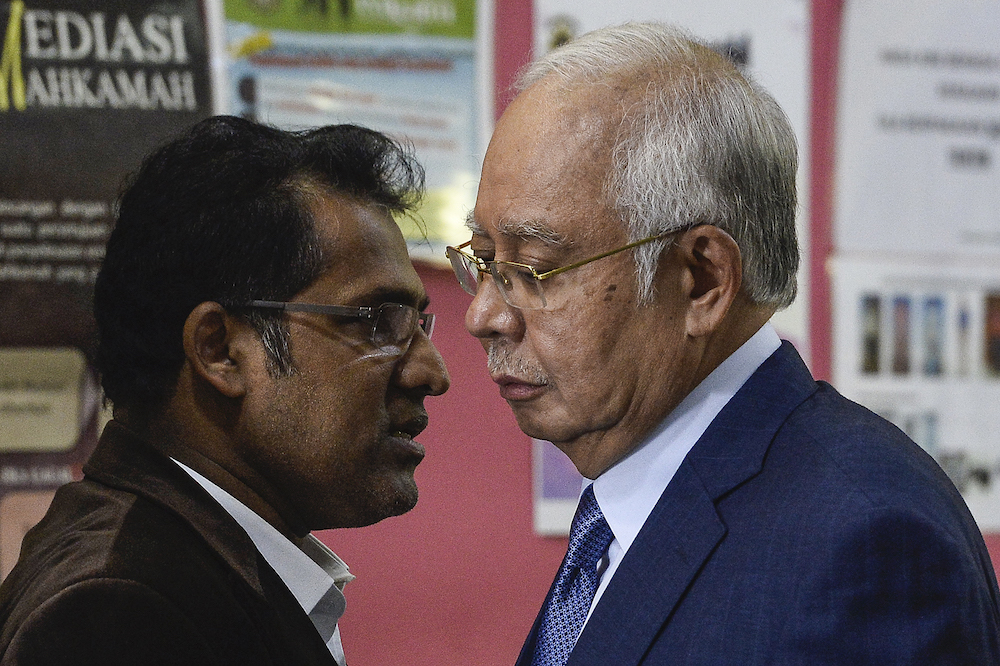 Datuk Seri Najib Tun Razak arrives at the Kuala Lumpur High Court, February 10, 2020. — Picture by Miera Zulyana
