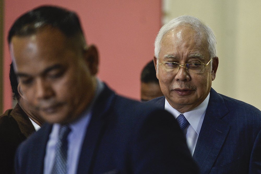 Datuk Seri Najib Tun Razak arrives at the Kuala Lumpur High Court, February 10, 2020. — Picture by Miera Zulyana