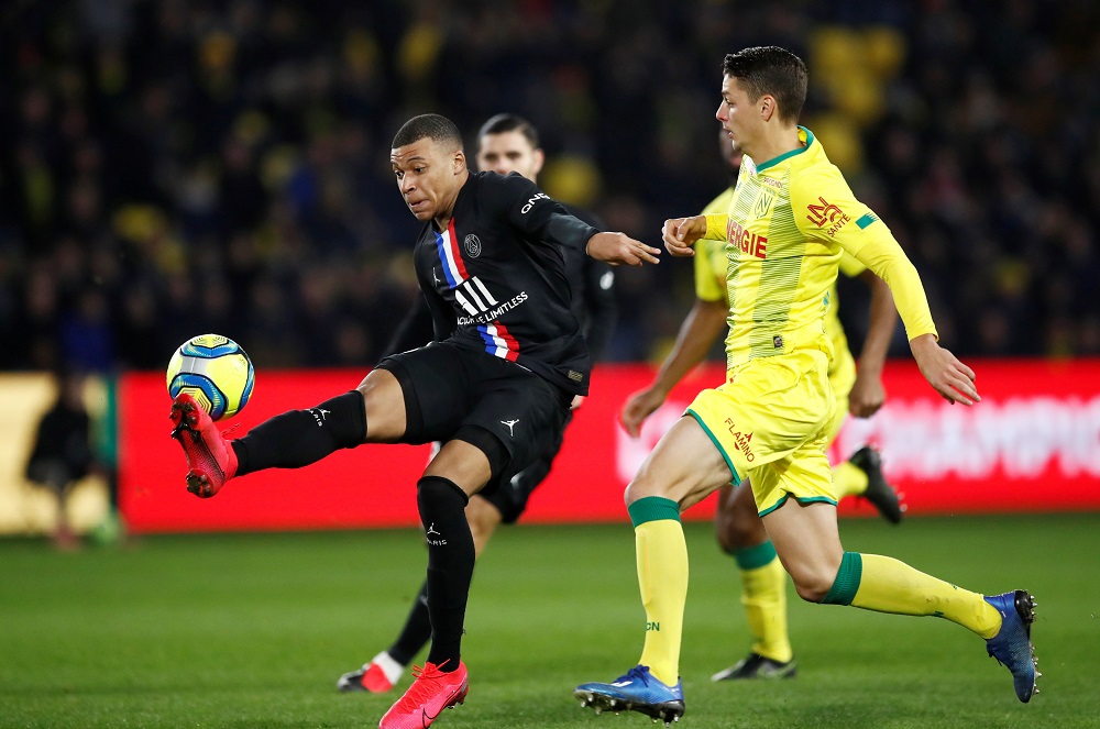 Paris St Germain's Kylian Mbappe in action during the match against Nantes at the de la Beaujoire stadium in Nantes February 4, 2020. u00e2u20acu201d Reuters pic