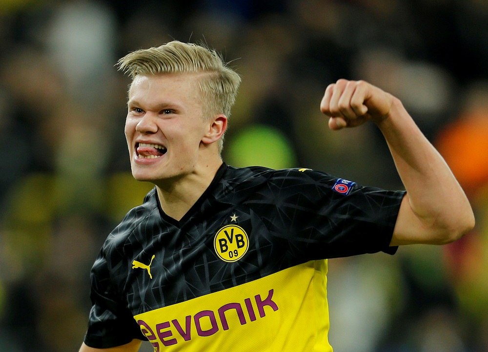 Borussia Dortmundu00e2u20acu2122s Erling Braut Haaland celebrates after the match against Paris St Germain at the Signal Iduna Park stadium in Dortmund February 18, 2020. u00e2u20acu201d Reuters pic