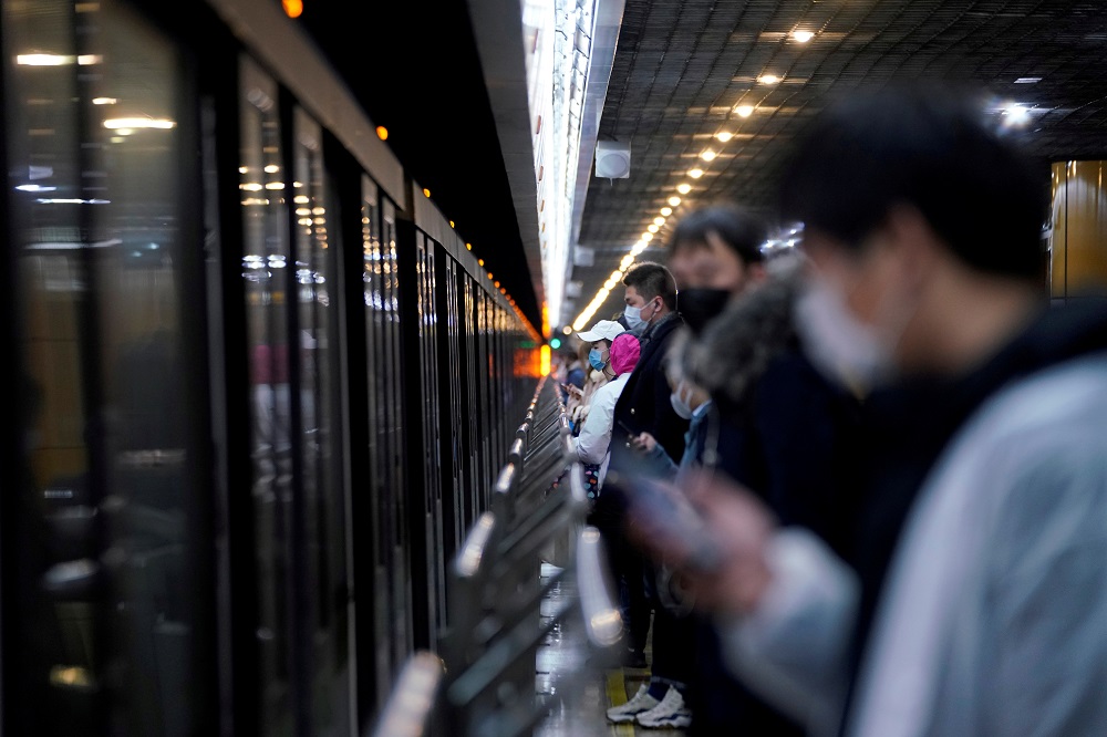 People wearing face masks are seen at a subway station in the morning after the extended Lunar New Year holiday caused by the novel coronavirus outbreak, in Shanghai February 10, 2020. u00e2u20acu201d Reuters pic