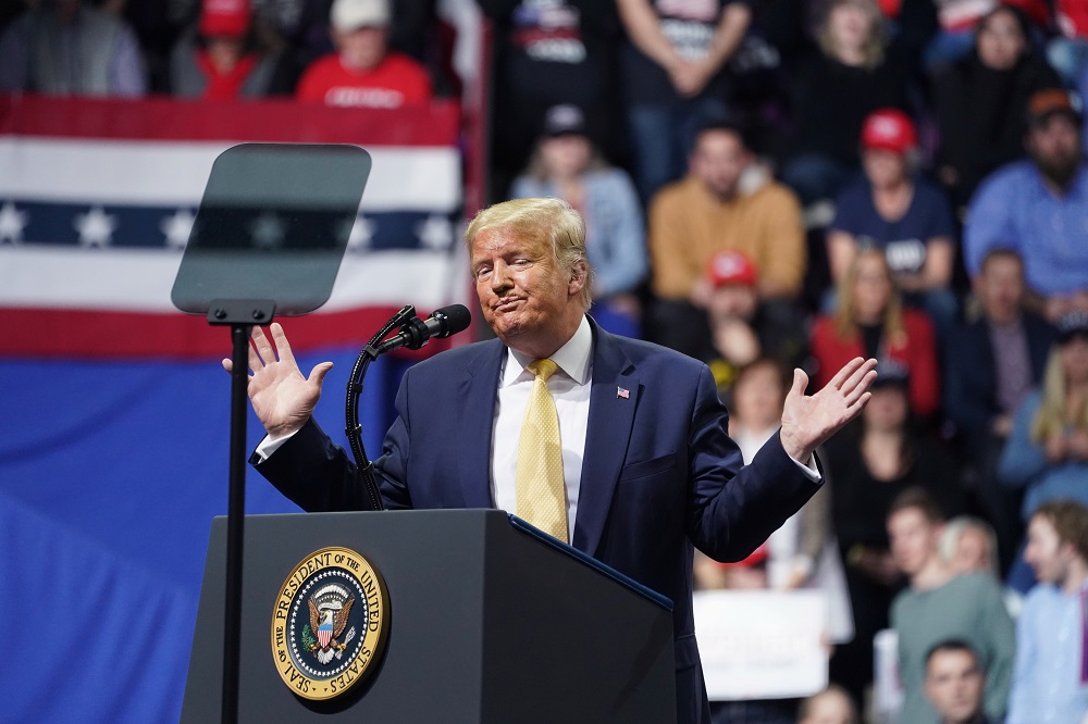 US President Donald Trump gestures as he holds a campaign rally in Colorado Springs, Colorado February 20, 2020. u00e2u20acu201d Reuters pic