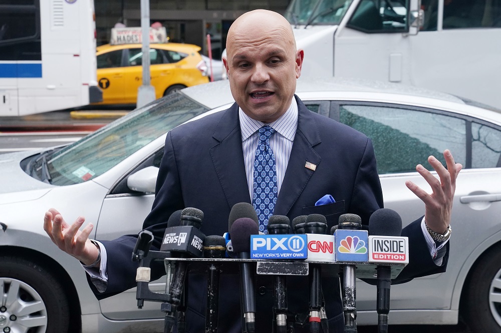 One of film producer Harvey Weinstein’s lawyers Arthur Aidala speaks to the media outside Bellevue Hospital a day after Weinstein was found guilty of rape in the Manhattan borough of New York February 25, 2020. — Reuters pic