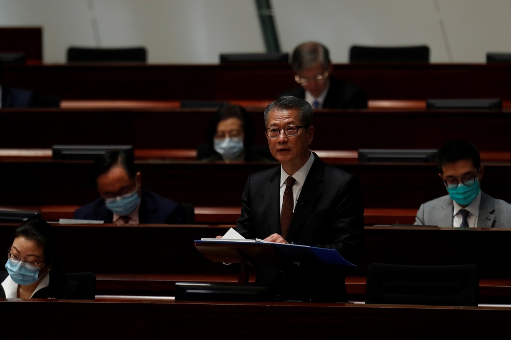 Hong Kong Financial Secretary Paul Chan delivers his annual budget at the Legislative Council in Hong Kong February 26, 2020. u00e2u20acu201d Reuters pic