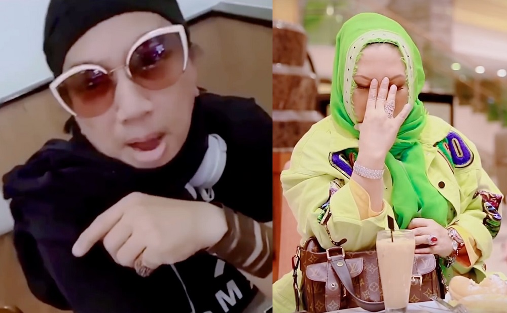 Azwan Ali (left), who is the younger brother of Economic Affairs Minister Datuk Seri Azmin Ali, sent social media into a frenzy after burning presents gifted to him by Vida (right). u00e2u20acu201d Screen capture via YouTube/DSV Entertainment