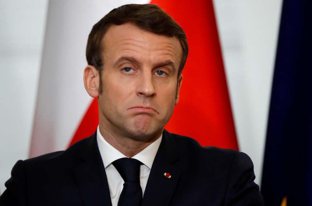 French President Emmanuel Macron reacts during a news conference with Polish President Andrzej Duda, after their meeting in Warsaw February 3, 2020. u00e2u20acu201d Reuters pic