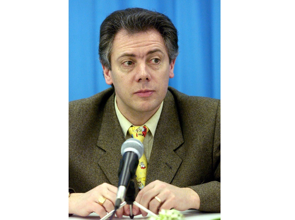 Then French figure skating team coach Gilles Beyer speaks at a press conference at The European Figure Skating Championships in Prague January 30, 1999. u00e2u20acu201d AFP pic
