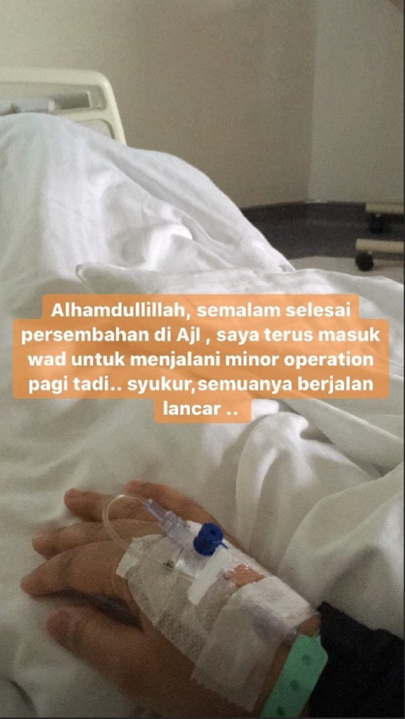 The ‘Cindai’ singer shared the news of her minor surgery with her seven million followers yesterday. — Picture via Instagram/@ctdk