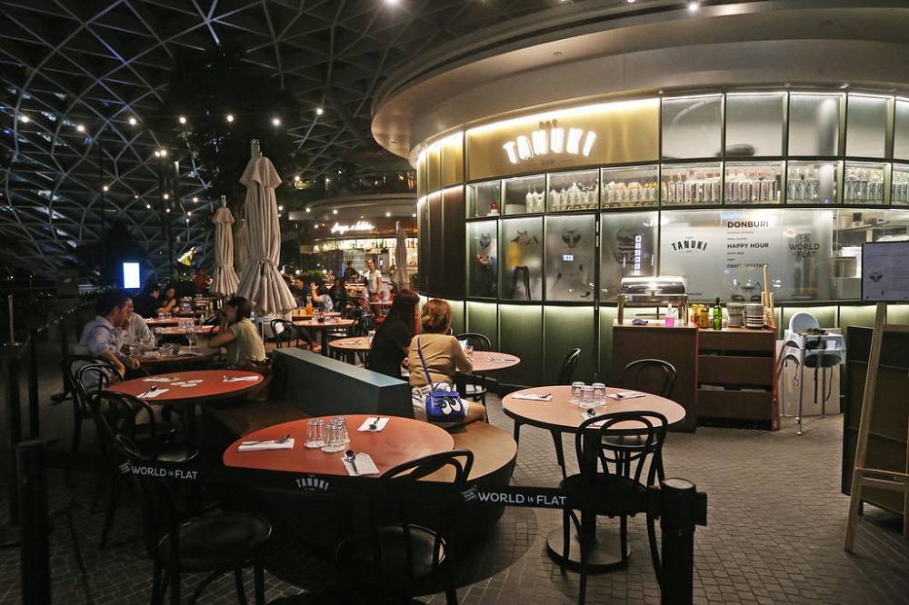 Dining outlets on the fifth floor of Jewel Changi Airport. To support the livelihood of restaurant owners and employees, Jewel approached its tenants to give them a 50 per cent rebate on rent for two months. u00e2u20acu201d TODAY pic