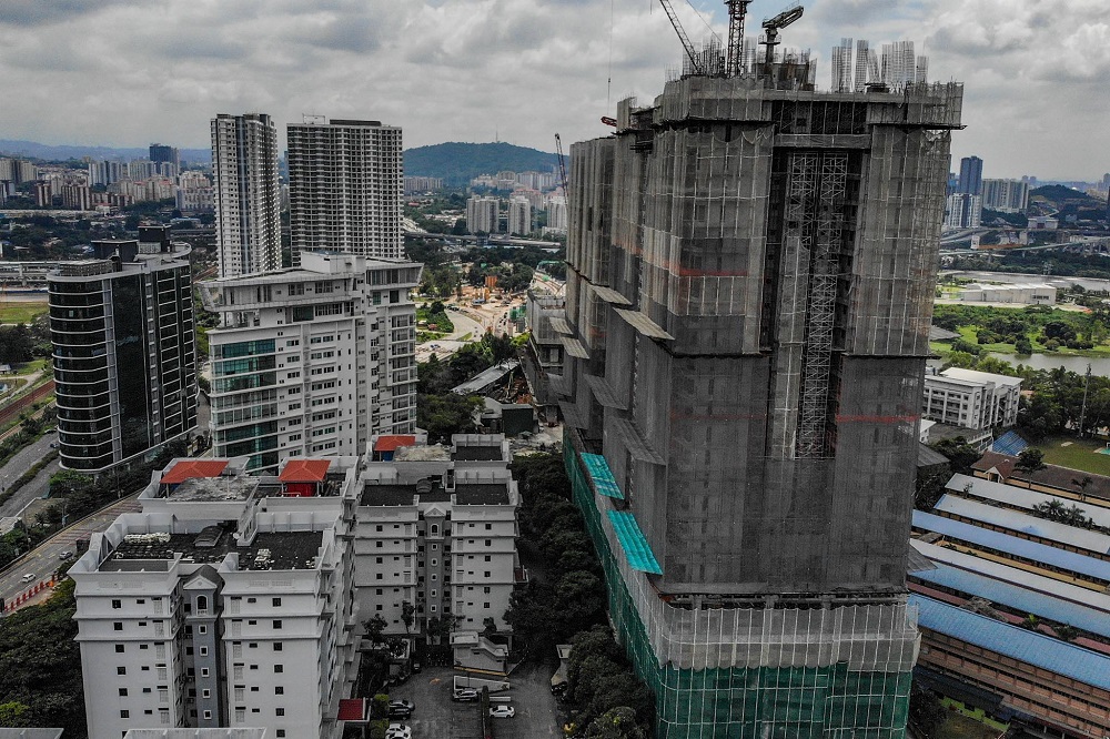 General view of Phase 1 of The Address condominium project (right) in Taman Desa February 15, 2020. — Picture by Hari Anggara