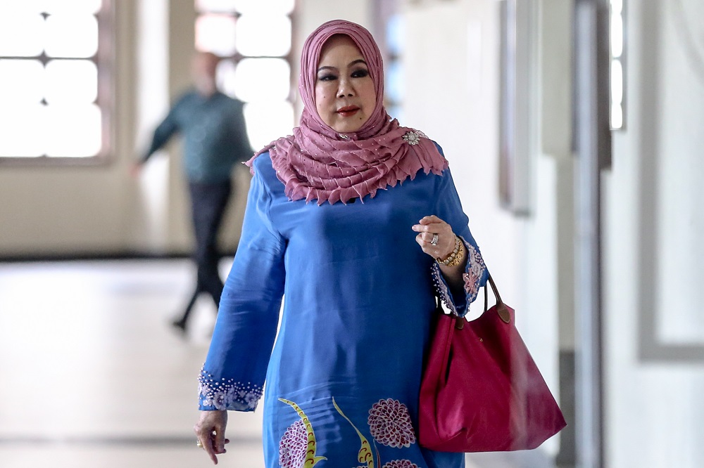 Former auditor-general Tan Sri Madinah Mohamad is pictured at the Kuala Lumpur High Court February 19, 2020. — Picture by Firdaus Latif 
