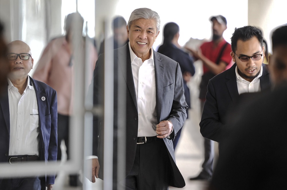 Datuk Seri Ahmad Zahid Hamidi is pictured at the Kuala Lumpur High Court February 19, 2020. — Picture by Shafwan Zaidon
