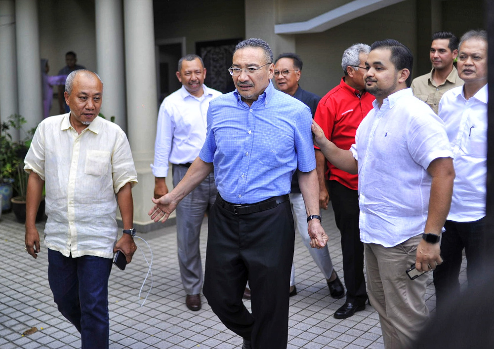 Sembrong MP Datuk Seri Hishammuddin Hussein is seen leaving Tan Sri Muyhiddin Yassin's house in Bukit Damansara, Kuala Lumpur February 28, 2020. u00e2u20acu201d Picture by Shafwan Zaidon