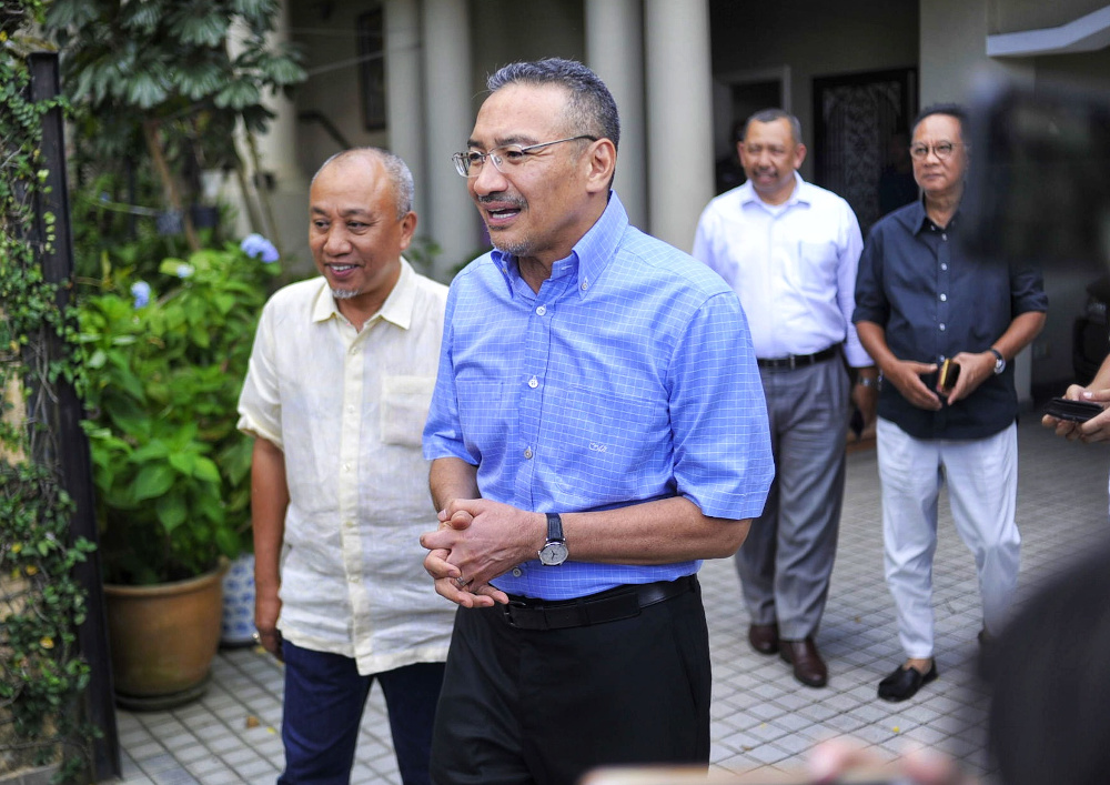 Sembrong MP Datuk Seri Hishammuddin Hussein is seen leaving Tan Sri Muyhiddin Yassin's house in Bukit Damansara, Kuala Lumpur February 28, 2020. u00e2u20acu201d Picture by Shafwan Zaidon