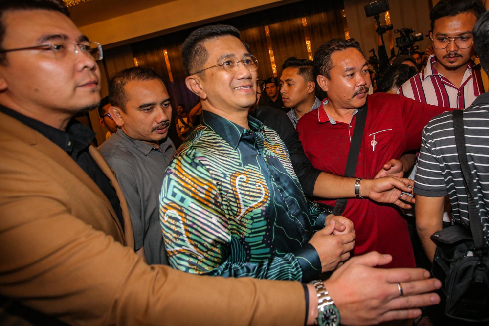 PKR deputy president Datuk Seri Azmin Ali arrives at the Sheraton Hotel in Petaling Jaya February 23, 2020. u00e2u20acu201d Picture by Hari Anggara